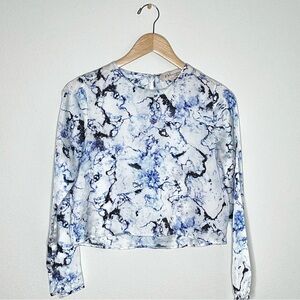 Philosophy blue marble print blouse